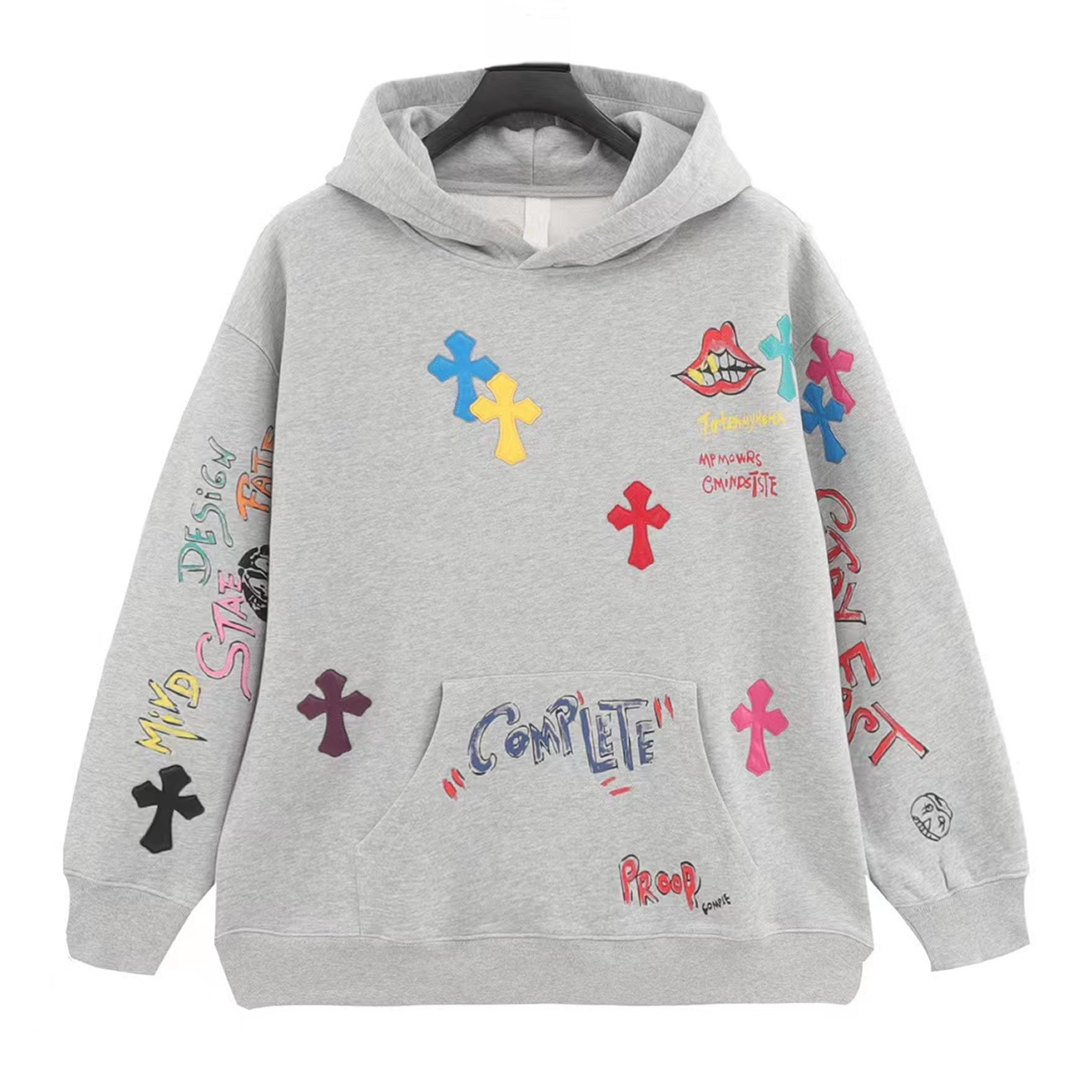Chrome Hearts Multi Color Cross Hoodie Black White Gray (1) - www.newkick.vip